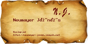 Neumayer Jónás névjegykártya